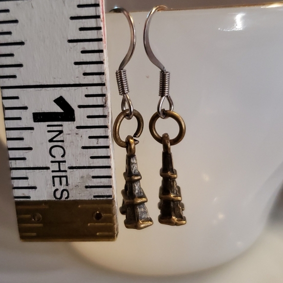 Small Eiffel Tower earrings I love Paris - Picture 2 of 2